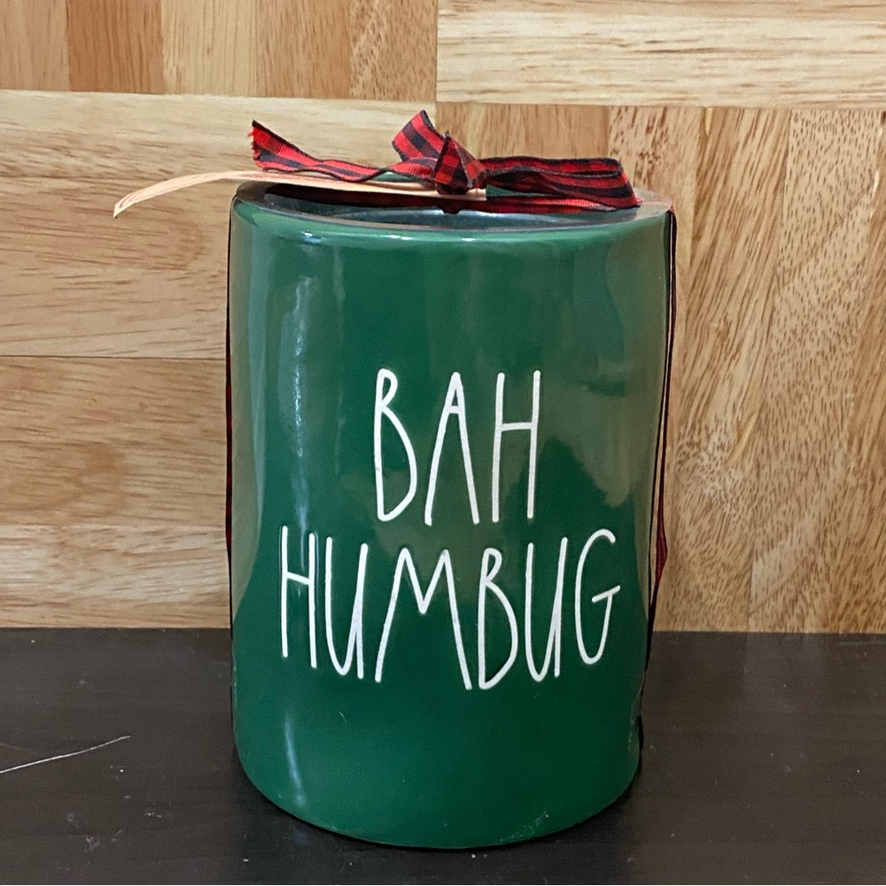 RAE Dunn by Magenta BAH HUMBUG Green Scented Candle
